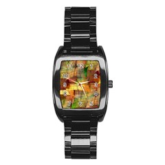 Indian Summer Funny Check Stainless Steel Barrel Watch by designworld65