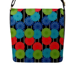 Vibrant Retro Pattern Flap Messenger Bag (l)  by DanaeStudio
