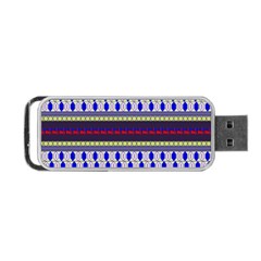 Colorful Retro Geometric Pattern Portable Usb Flash (two Sides)