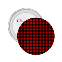 Lumberjack Plaid Fabric Pattern Red Black 2 25  Buttons by EDDArt