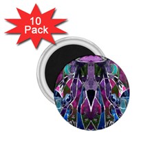 Sly Dog Modern Grunge Style Blue Pink Violet 1 75  Magnets (10 Pack)  by EDDArt