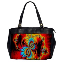 Crazy Mandelbrot Fractal Red Yellow Turquoise Office Handbags