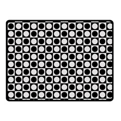 Modern Dots In Squares Mosaic Black White Fleece Blanket (small) by EDDArt