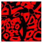 Red design Large Satin Scarf (Square) Front