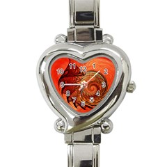 Nautilus Shell Abstract Fractal Heart Italian Charm Watch