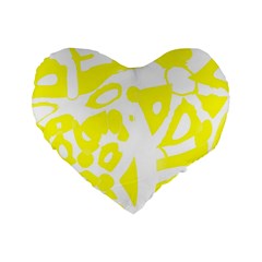 Yellow Sunny Design Standard 16  Premium Heart Shape Cushions by Valentinaart