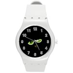 Halloween - back cat Round Plastic Sport Watch (M) Front