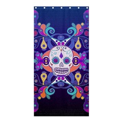 Día De Los Muertos Skull Ornaments Multicolored Shower Curtain 36  X 72  (stall)  by EDDArt