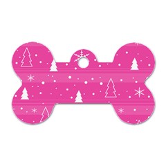 Magenta Xmas Dog Tag Bone (one Side) by Valentinaart