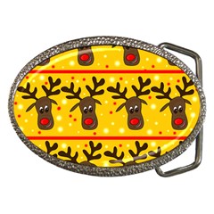 Christmas Reindeer Pattern Belt Buckles by Valentinaart