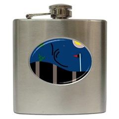 Abstract Night Landscape Hip Flask (6 Oz) by Valentinaart