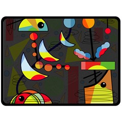 Happy Day 2 Fleece Blanket (large)  by Valentinaart