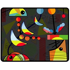 Happy Day 2 Fleece Blanket (medium)  by Valentinaart