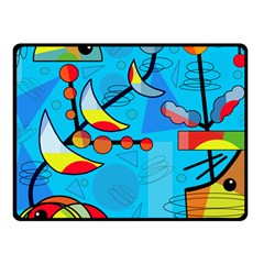 Happy Day - Blue Fleece Blanket (small) by Valentinaart