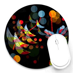 Magical Night  Round Mousepads by Valentinaart