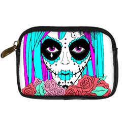 Hippy Chick Sugar Skull Digital Camera Leather Case