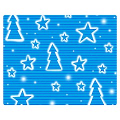 Blue Decorative Xmas Design Double Sided Flano Blanket (medium)  by Valentinaart