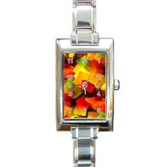 Indian Summer Cubes Rectangle Italian Charm Watch