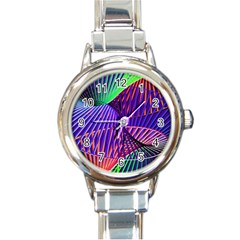 Colorful Rainbow Helix Round Italian Charm Watch by designworld65