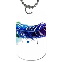 Watery Feather Dog Tag (one Side)