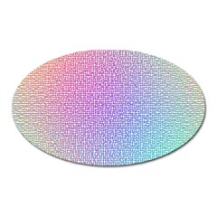 Rainbow Colorful Grid Oval Magnet