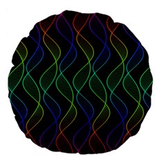 Rainbow Helix Black Large 18  Premium Flano Round Cushions by designworld65