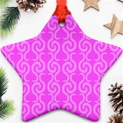 Pink Elegant Pattern Star Ornament (two Sides) 