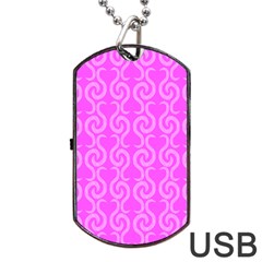 Pink Elegant Pattern Dog Tag Usb Flash (two Sides)  by Valentinaart