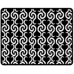 Black And White Pattern Double Sided Fleece Blanket (medium) 