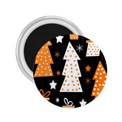 Orange Playful Xmas 2 25  Magnets by Valentinaart