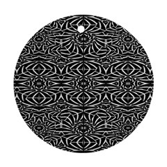 Black And White Tribal Pattern Ornament (round) 