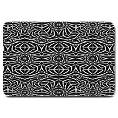 Black And White Tribal Pattern Large Doormat  by dflcprints