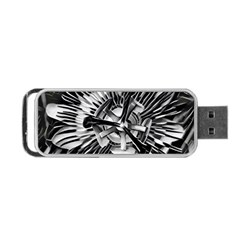 Black And White Passion Flower Passiflora  Portable Usb Flash (one Side)