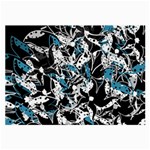 Blue abstract flowers Large Glasses Cloth (2-Side) Back