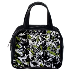 Green Floral Abstraction Classic Handbags (one Side)