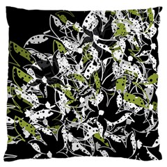 Green Floral Abstraction Standard Flano Cushion Case (two Sides) by Valentinaart