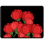 Red tulips Double Sided Fleece Blanket (Large)  80 x60  Blanket Front