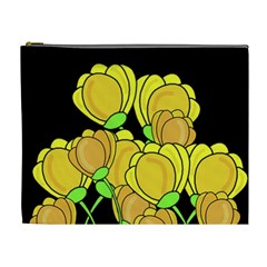 Yellow Tulips Cosmetic Bag (xl) by Valentinaart