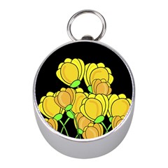 Yellow Tulips Mini Silver Compasses