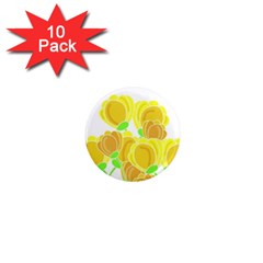 Yellow Flowers 1  Mini Magnet (10 Pack) 