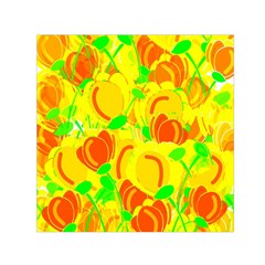 Yellow Garden Small Satin Scarf (square)