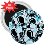 Blue abstract  garden 3  Magnets (10 pack)  Front