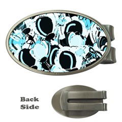 Blue Abstract  Garden Money Clips (oval) 