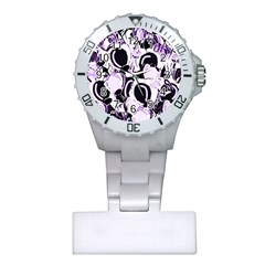 Purple Abstract Garden Plastic Nurses Watch