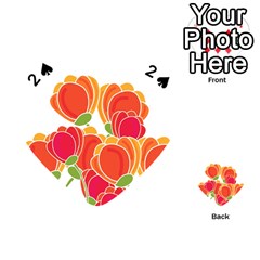 Orange Flowers  Playing Cards 54 (heart)  by Valentinaart