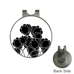 Black Flowers Hat Clips With Golf Markers