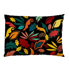 Colorful Leaves Design On Black Background  Pillow Case (two Sides)