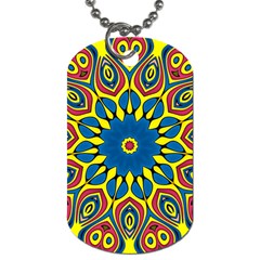 Yellow Flower Mandala Dog Tag (two Sides)