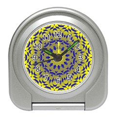 Yellow Blue Gold Mandala Travel Alarm Clocks