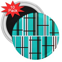 Black And White Stripes                                                                                                          			3  Magnet (10 Pack)